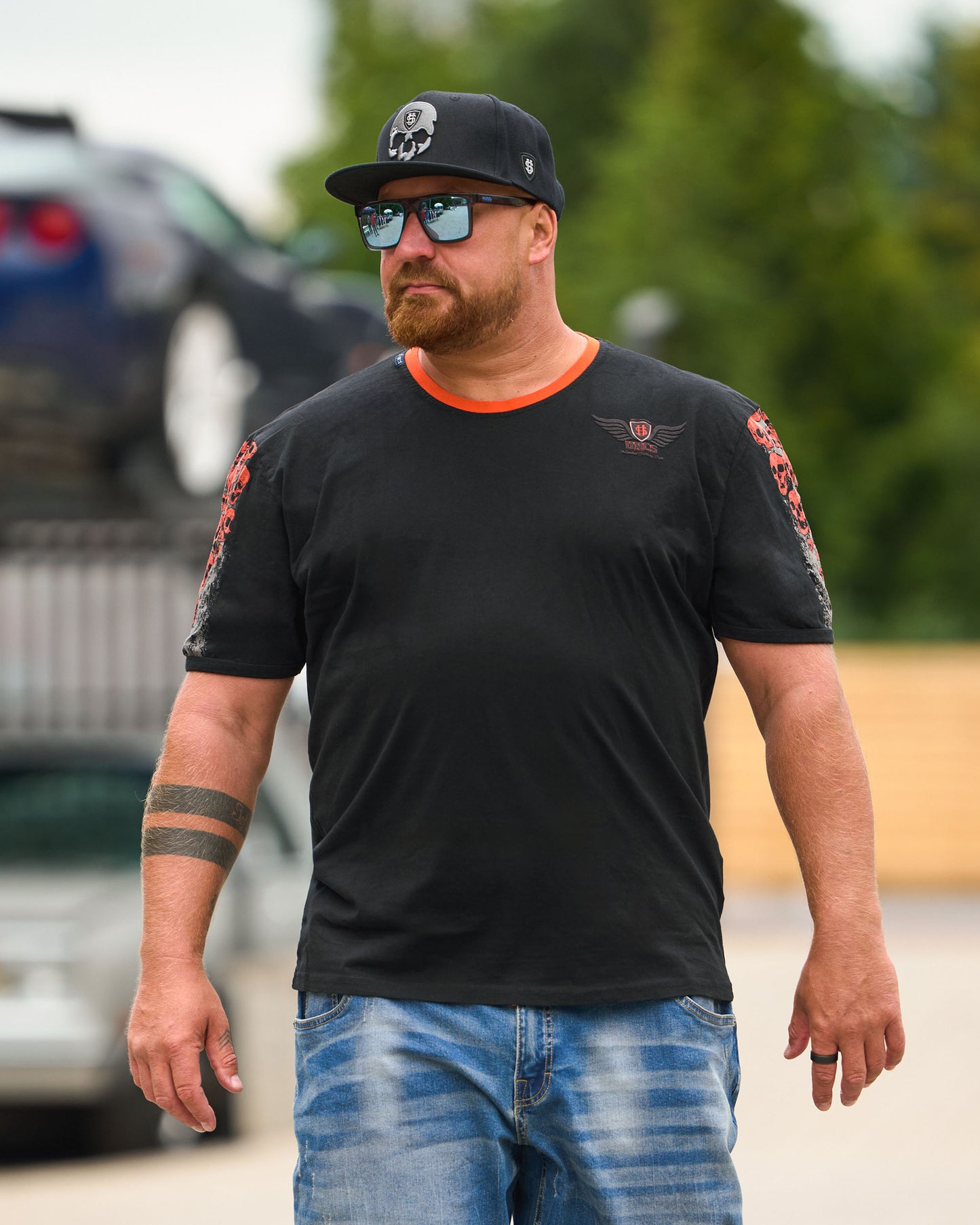 Pánske tričko MALLORY IV BLACK/ORANGE