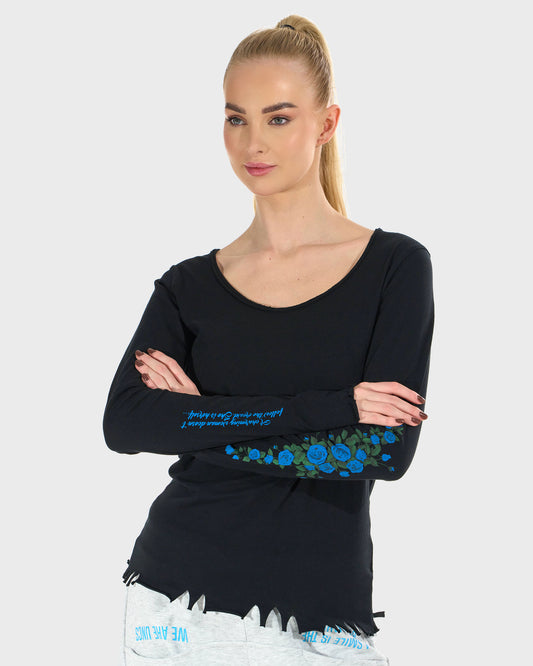 Dámske tričko CLAUDIE LS BLACK BLACK