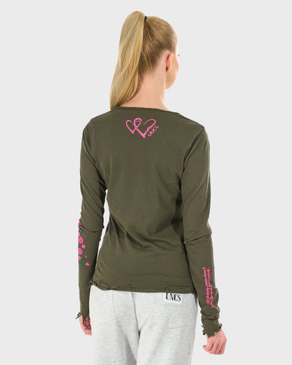 Dámske tričko CLAUDIE LS KHAKI KHAKI