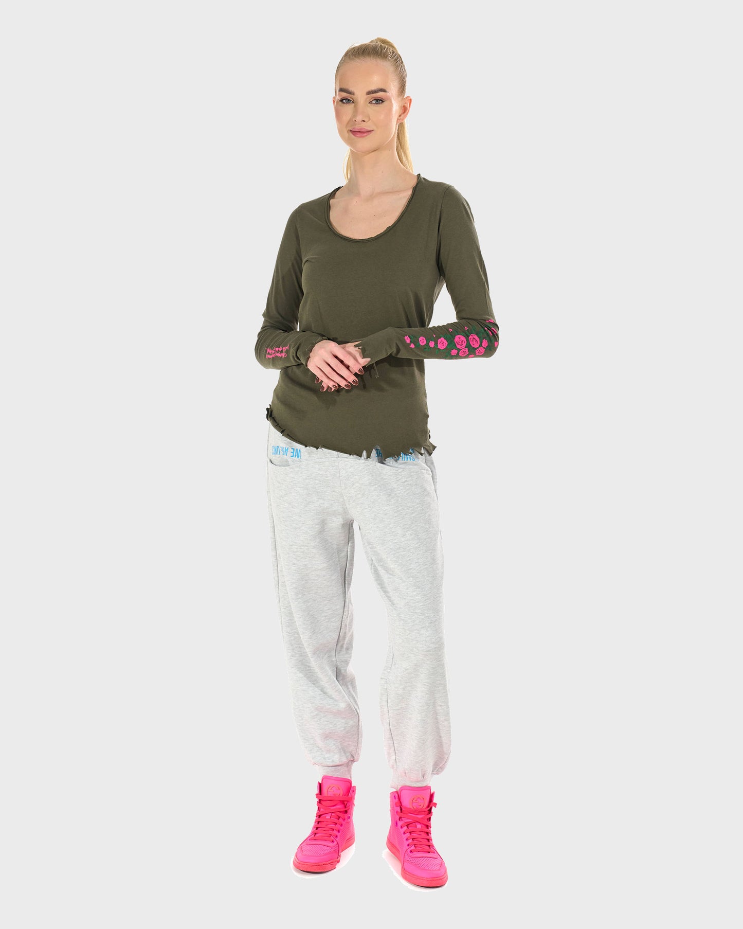 Dámske tričko CLAUDIE LS KHAKI KHAKI