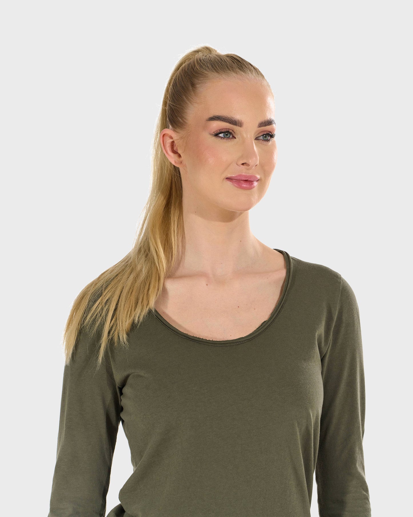 Dámske tričko CLAUDIE LS KHAKI KHAKI