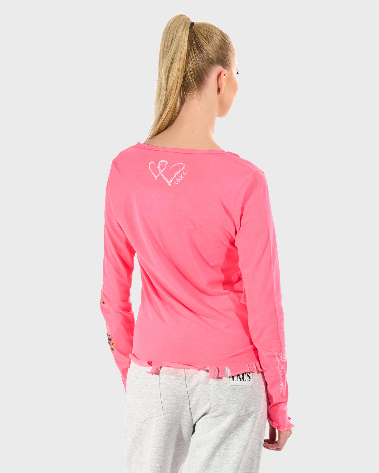 Dámske tričko CLAUDIE LS NEON PINK NEON PINK