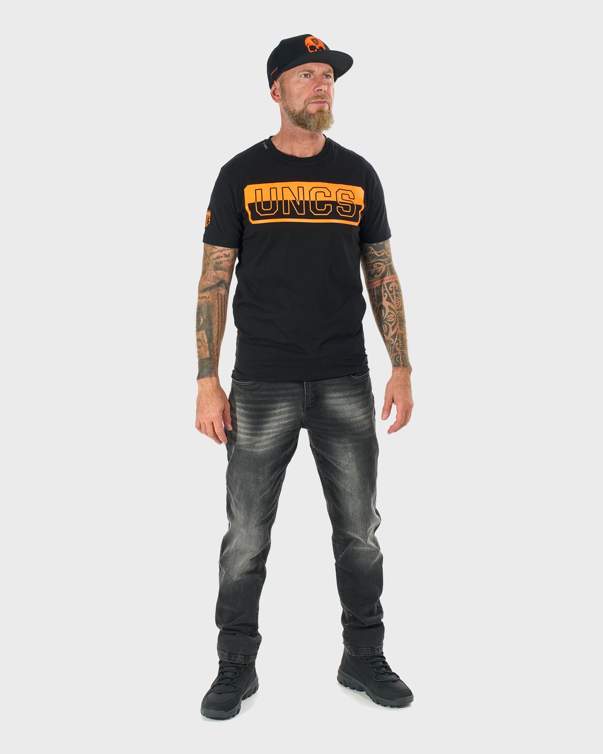 Pánske tričko ALVARO BLACK/ORANGE