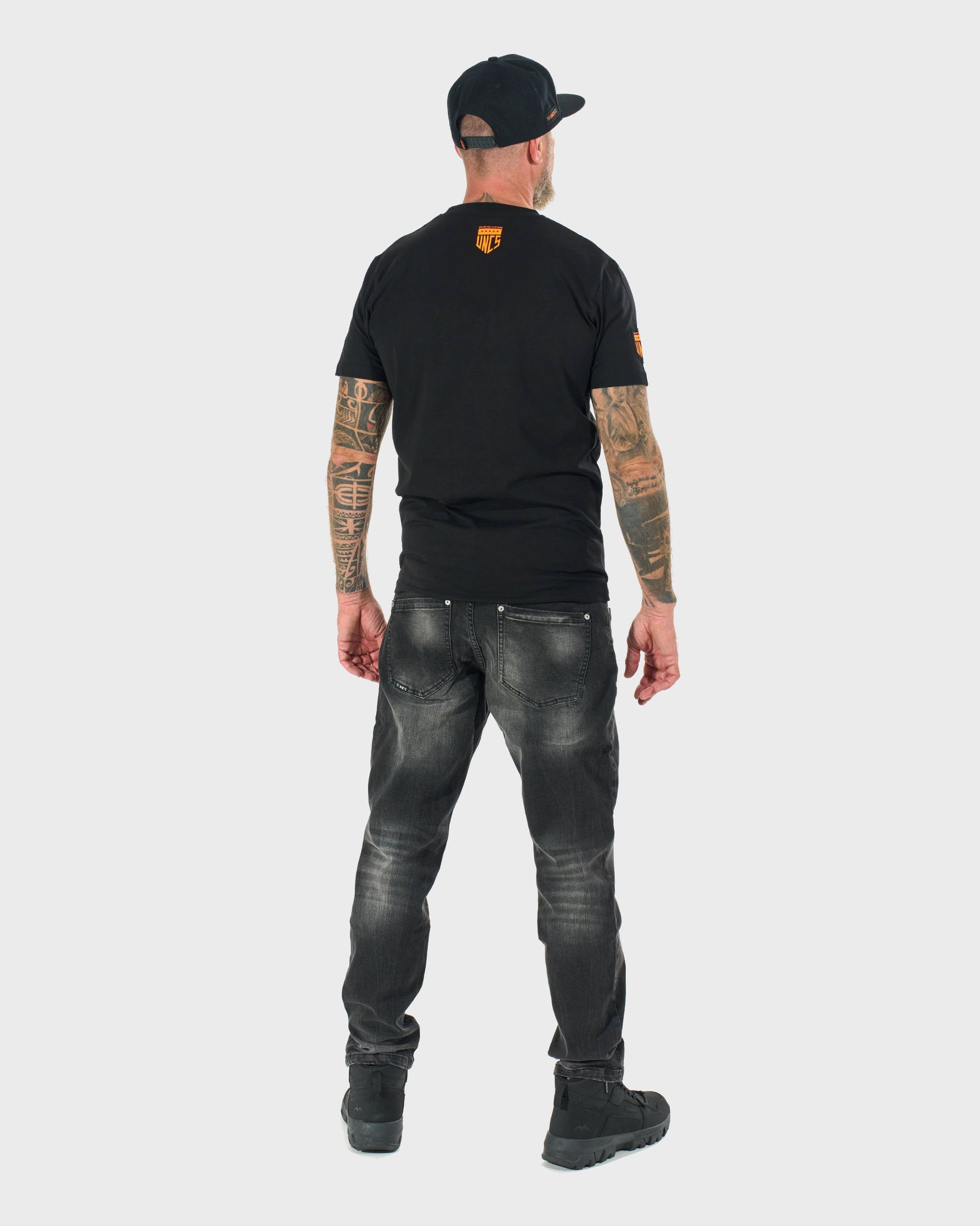 Pánske tričko ALVARO BLACK/ORANGE