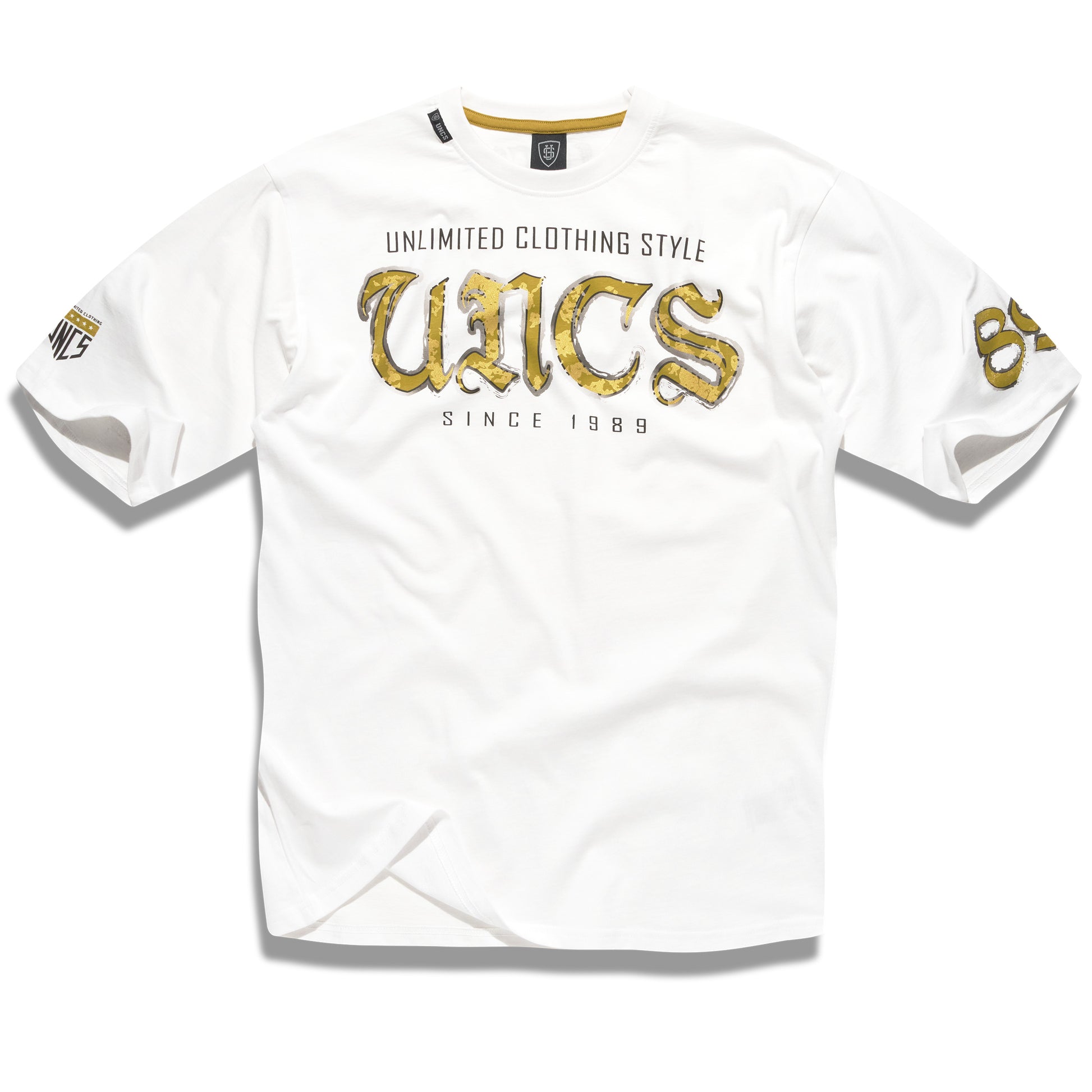 Pánske tričko MORGAN II (OVERSIZE) WHITE/GOLD