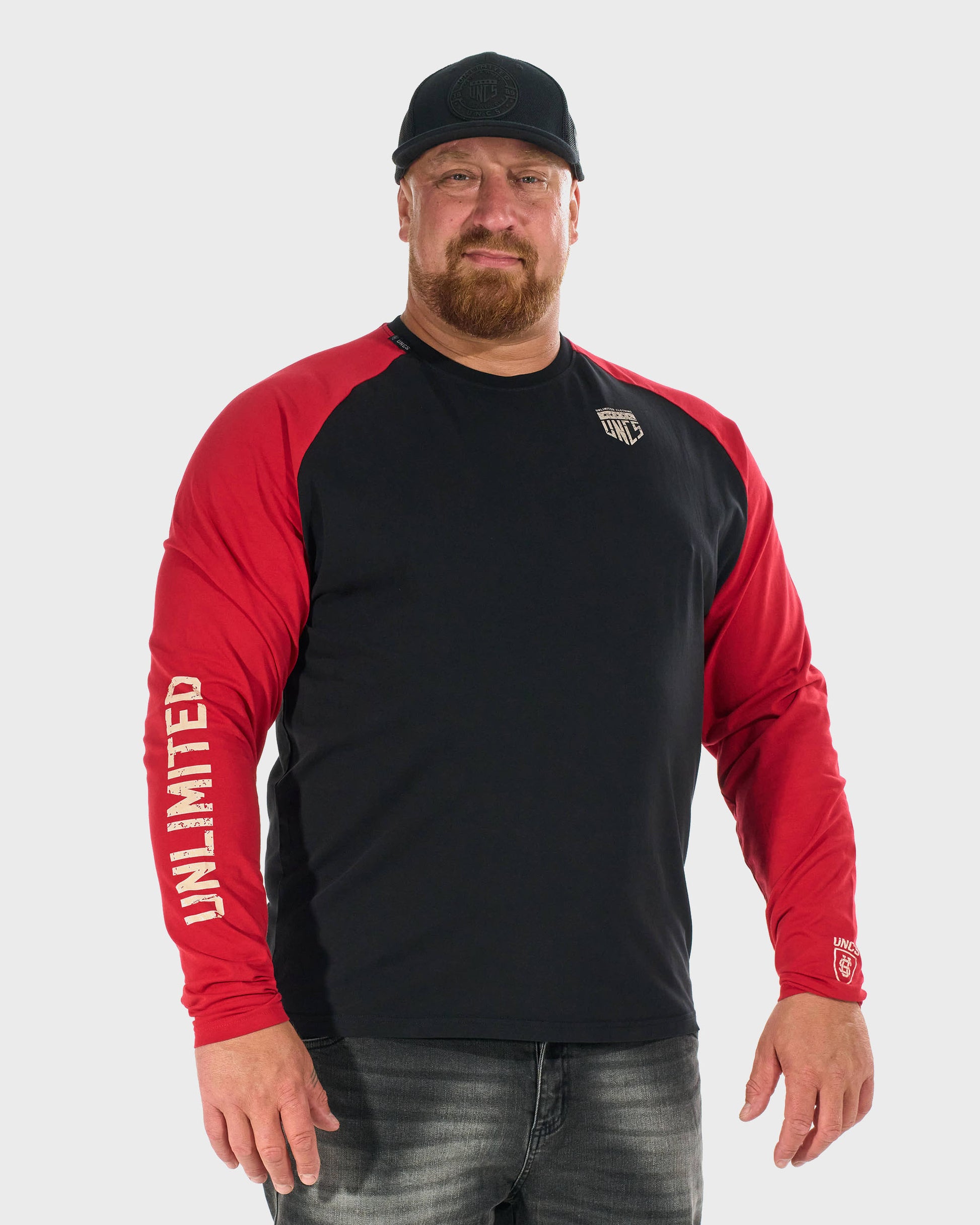 Pánske tričko CONNOR I LS BLACK/RED