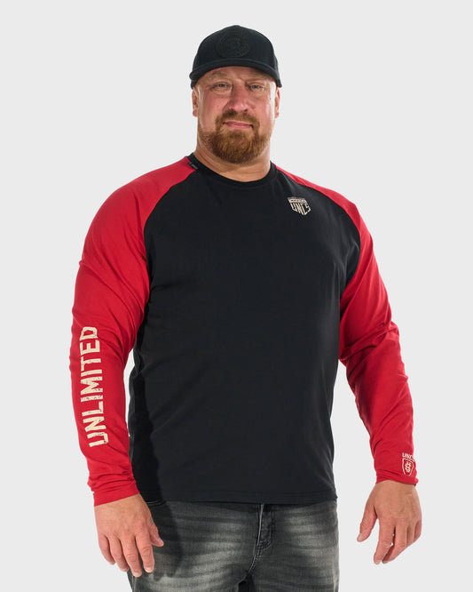 Pánske tričko CONNOR I LS BLACK/RED