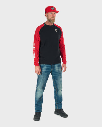 Pánske tričko CONNOR I LS BLACK/RED