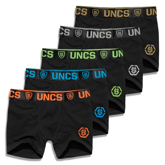 Pánske boxerky HEXAGON 5 ks (dlhé) BLACK