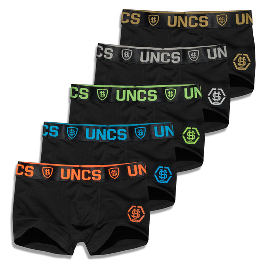 Pánské boxerky HEXAGON 5 ks (stredné) BLACK