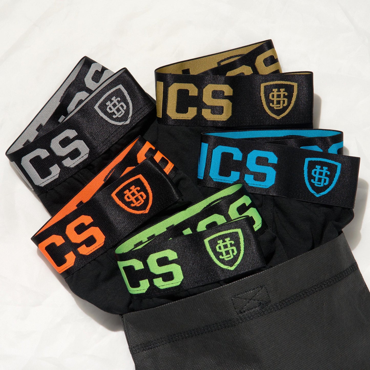 Pánské boxerky HEXAGON 5 ks (stredné) BLACK