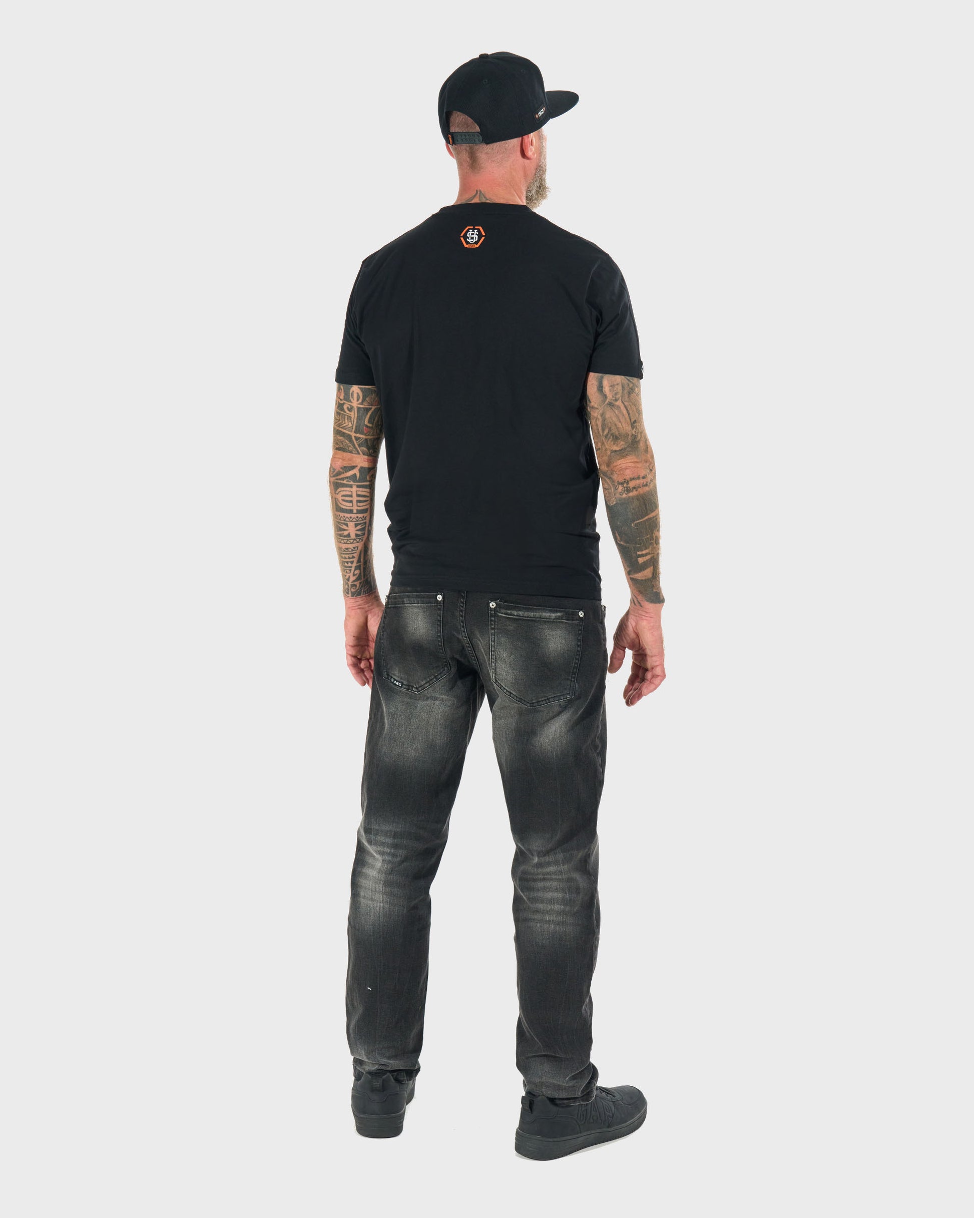 Pánske tričko RODNEY III BLACK/ORANGE