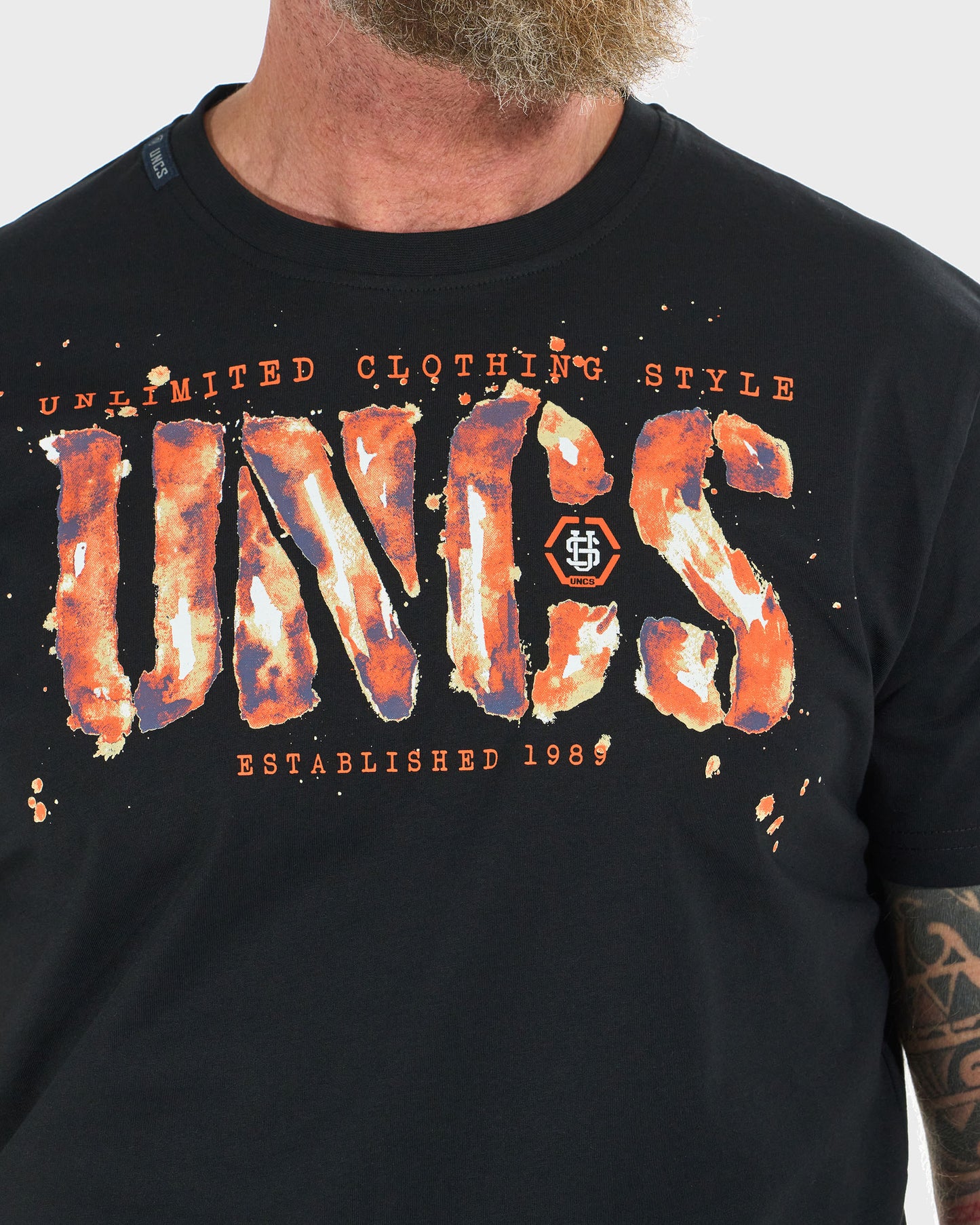 Pánske tričko RODNEY III BLACK/ORANGE