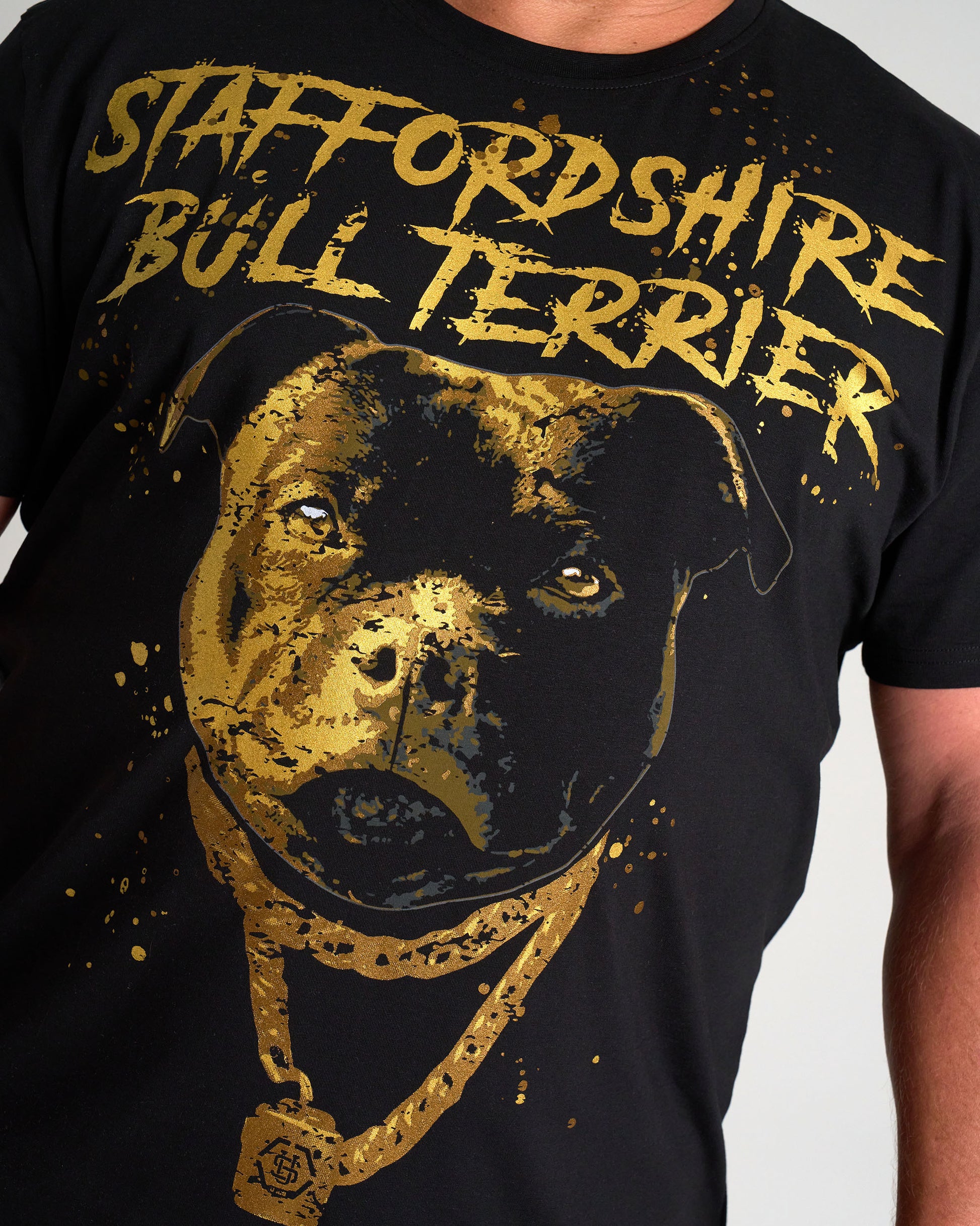 Pánske tričko BULL TERRIER III BLACK/GOLD