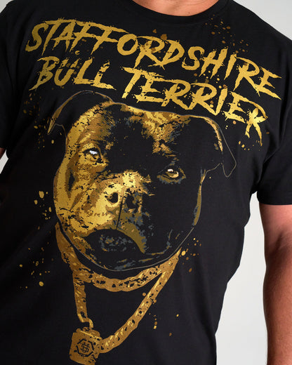 Pánske tričko BULL TERRIER III BLACK/GOLD