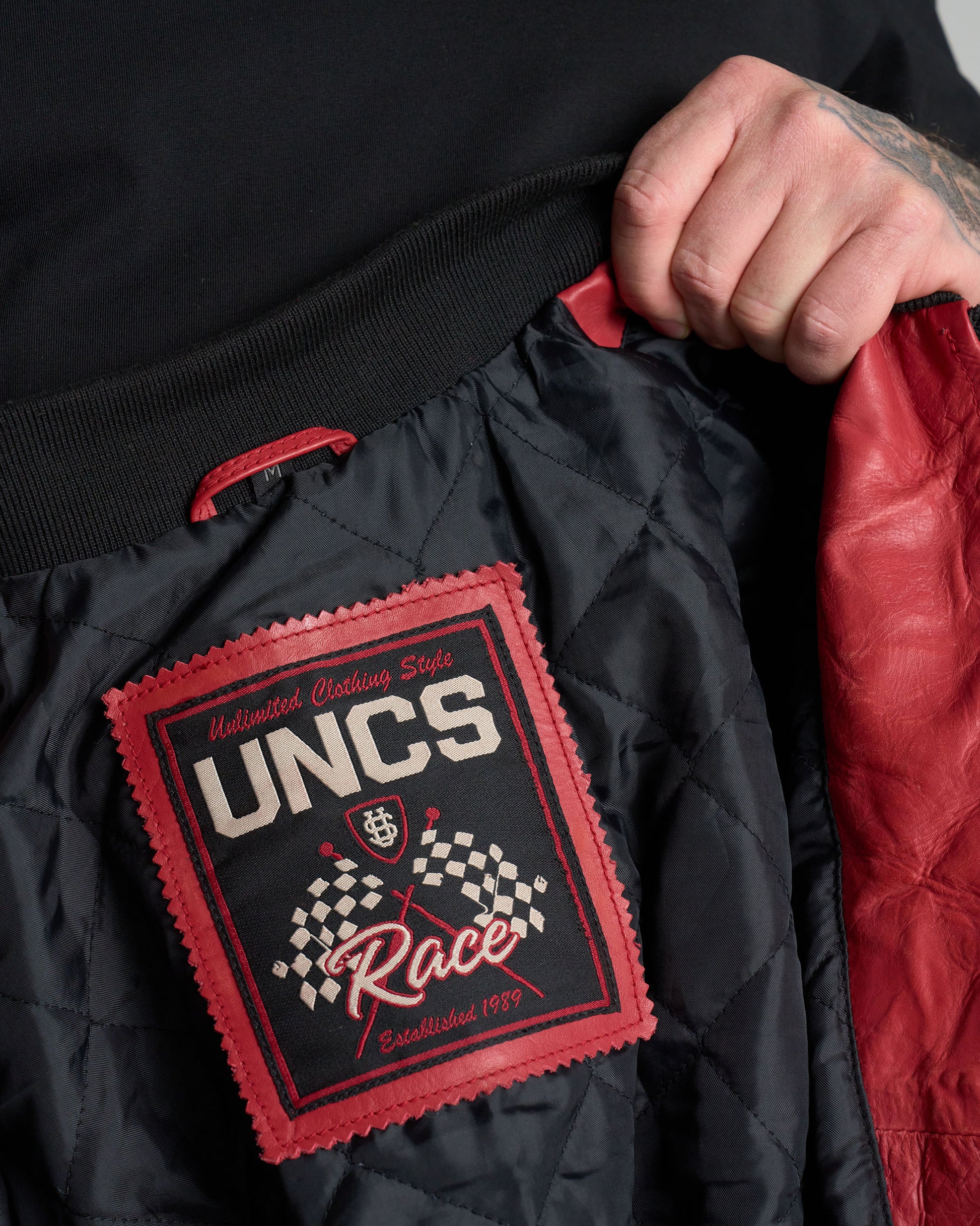 Pánska kožená bunda BIKER II RED