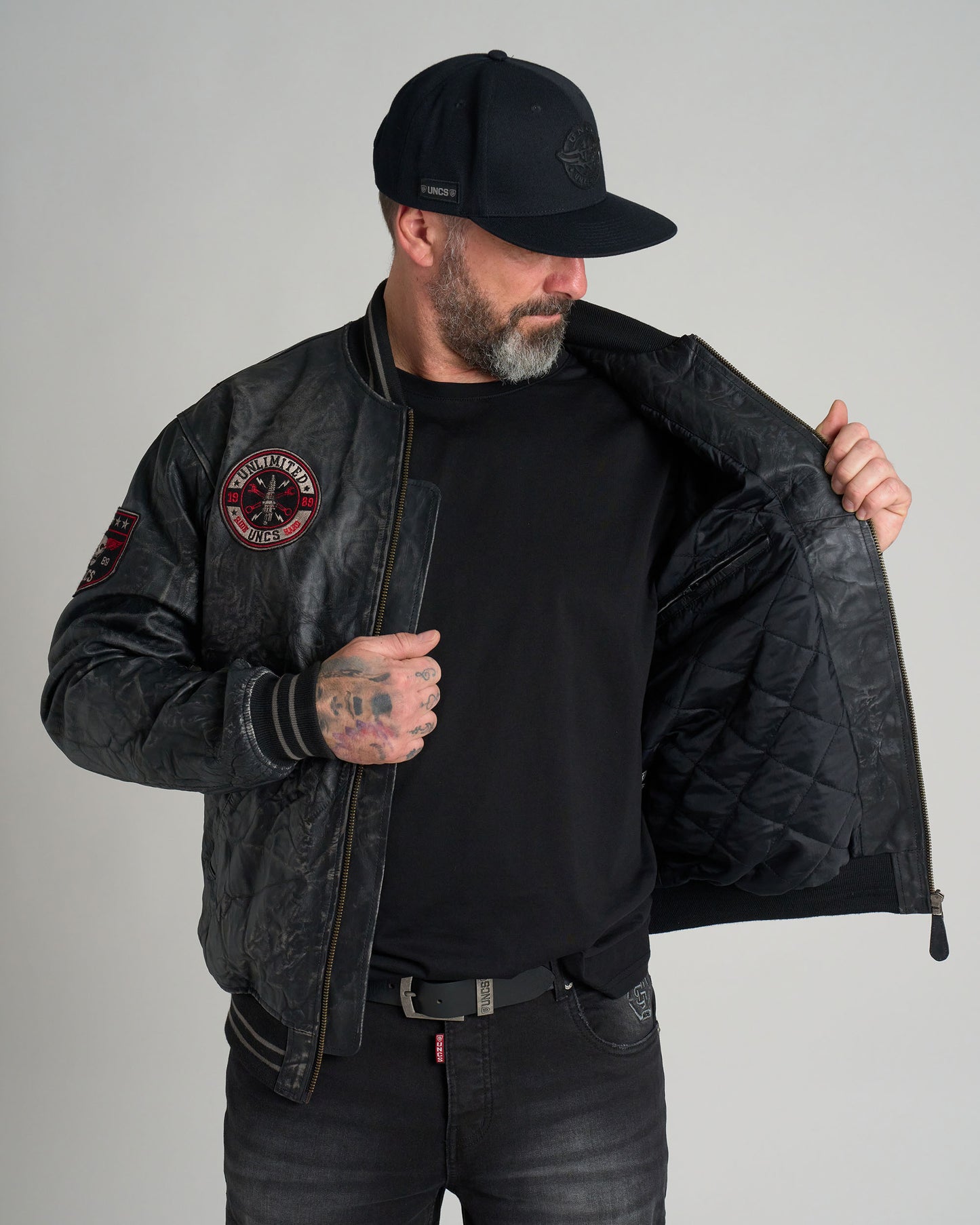 Pánska kožená bunda BIKER II BLACK