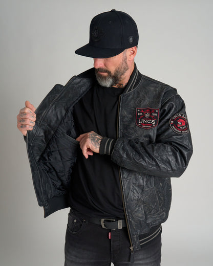 Pánska kožená bunda BIKER II BLACK