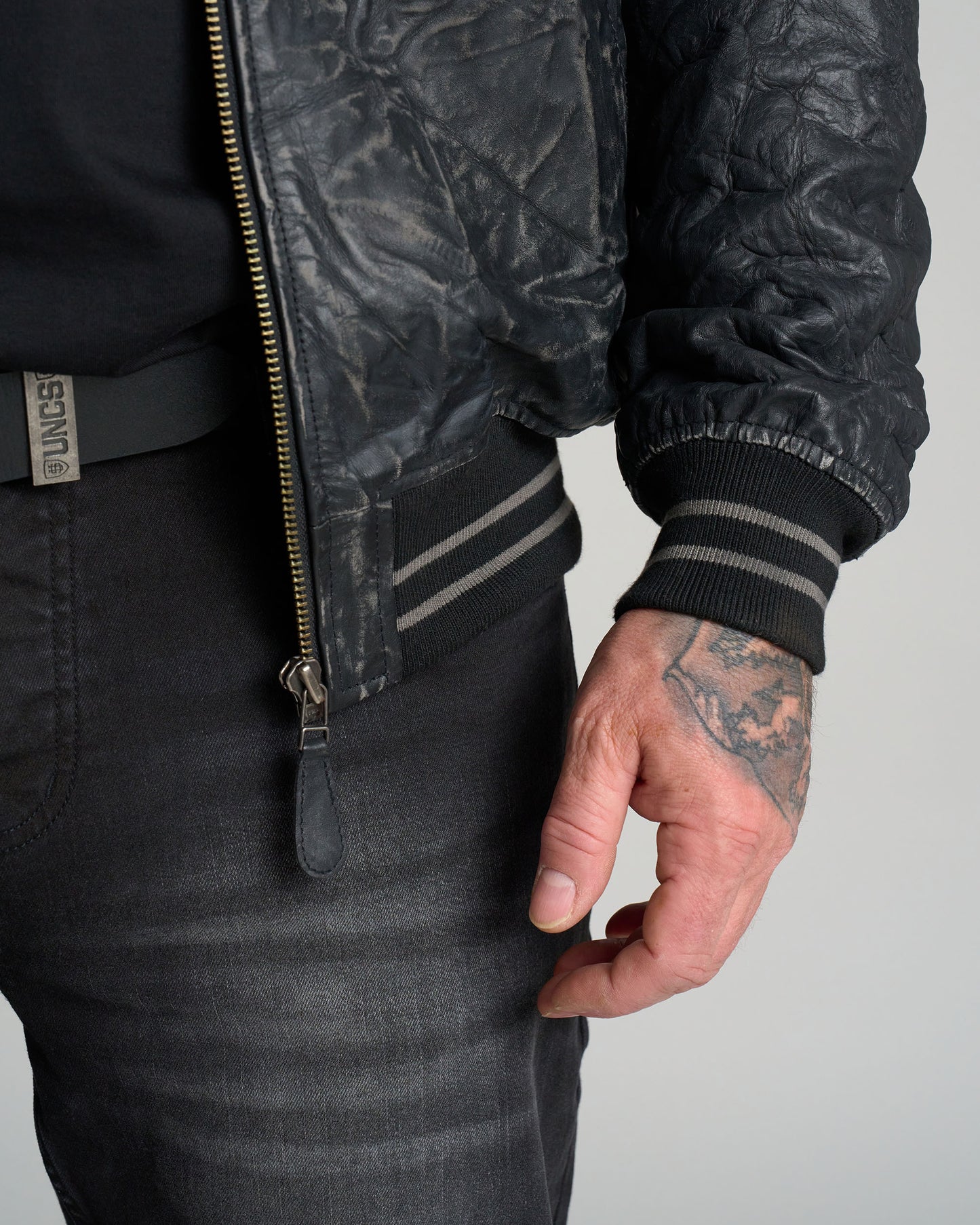 Pánska kožená bunda BIKER II BLACK