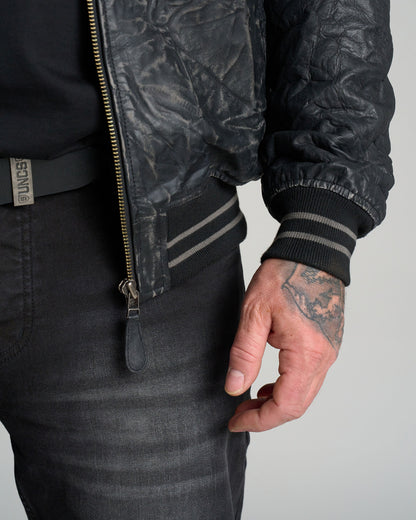 Pánska kožená bunda BIKER II BLACK