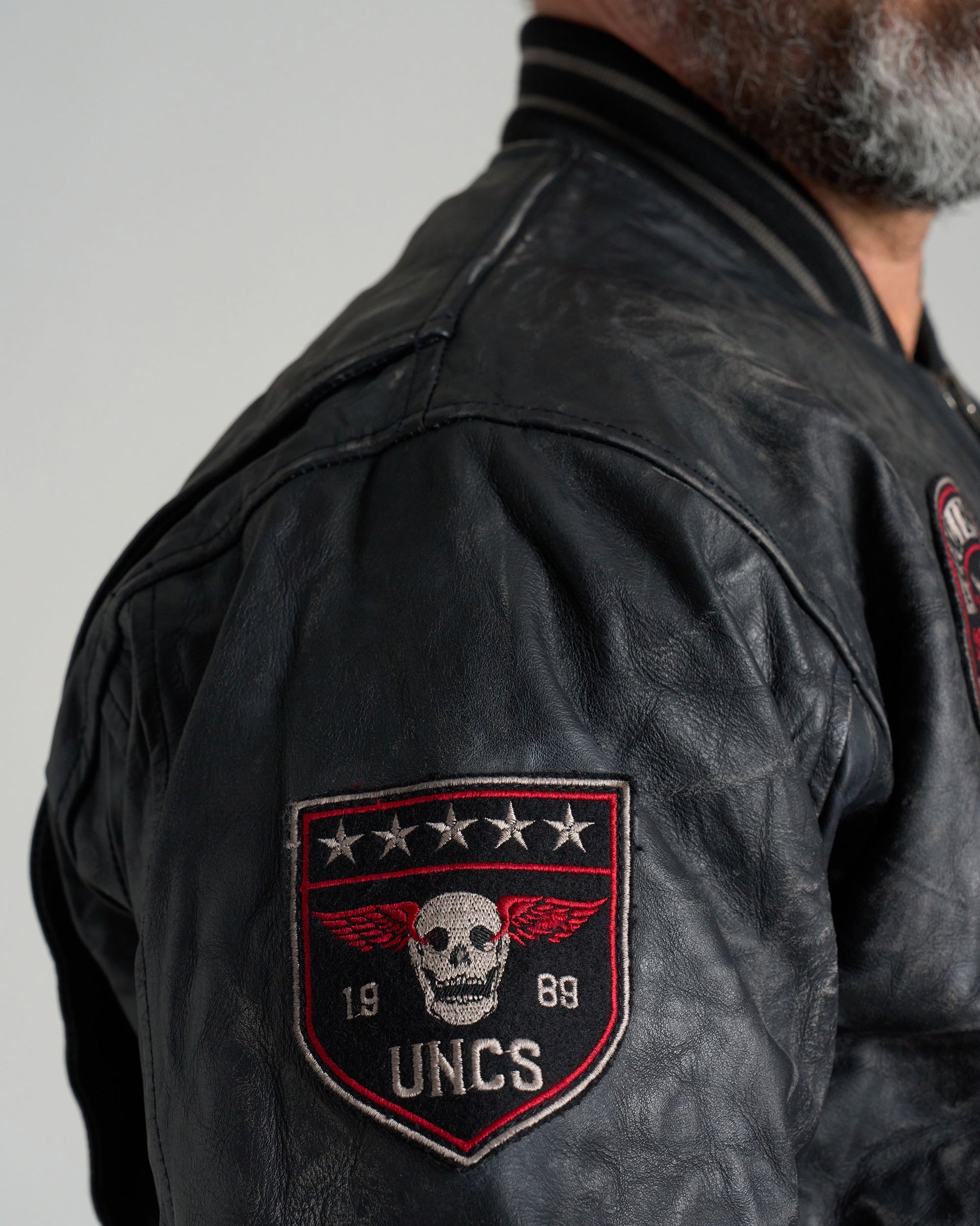 Pánska kožená bunda BIKER II BLACK