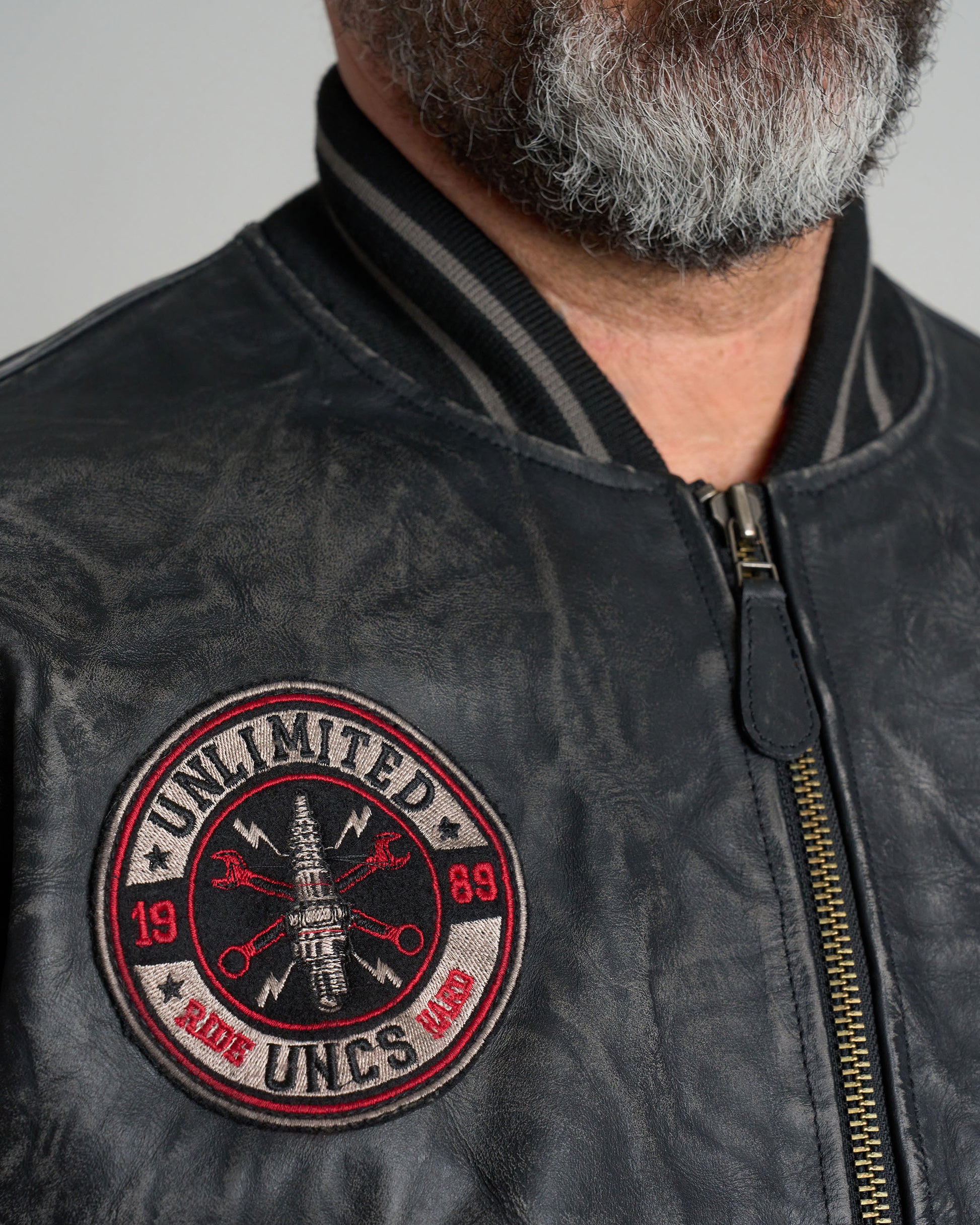 Pánska kožená bunda BIKER II BLACK