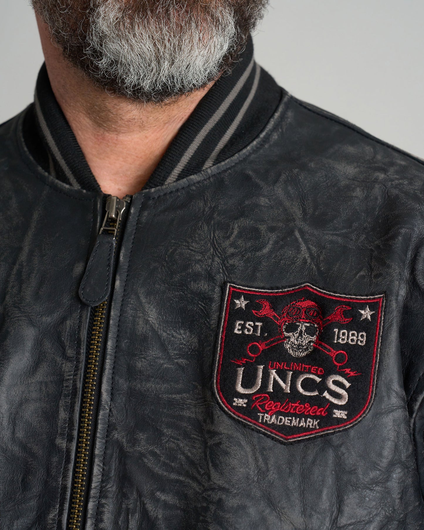Pánska kožená bunda BIKER II BLACK