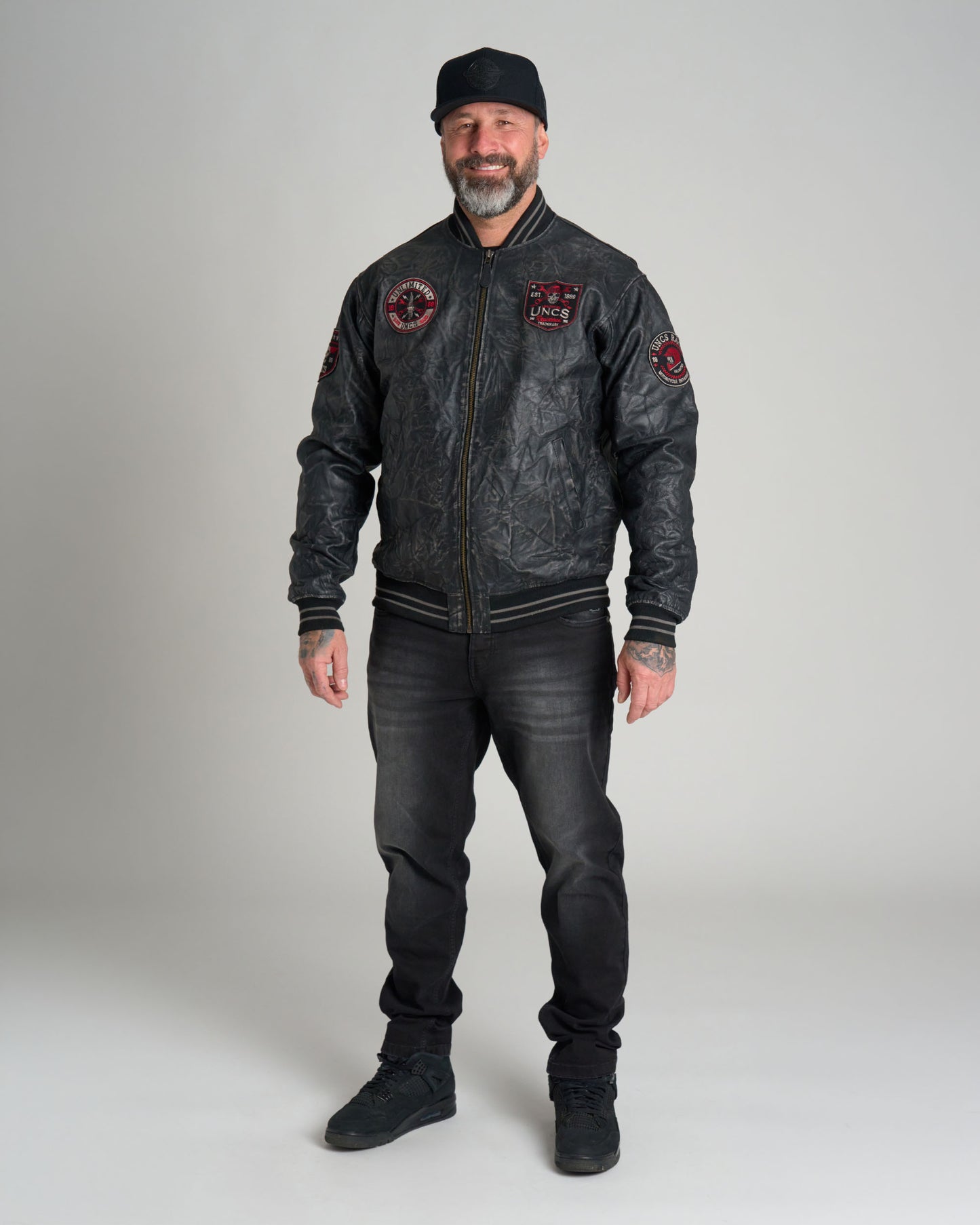 Pánska kožená bunda BIKER II BLACK