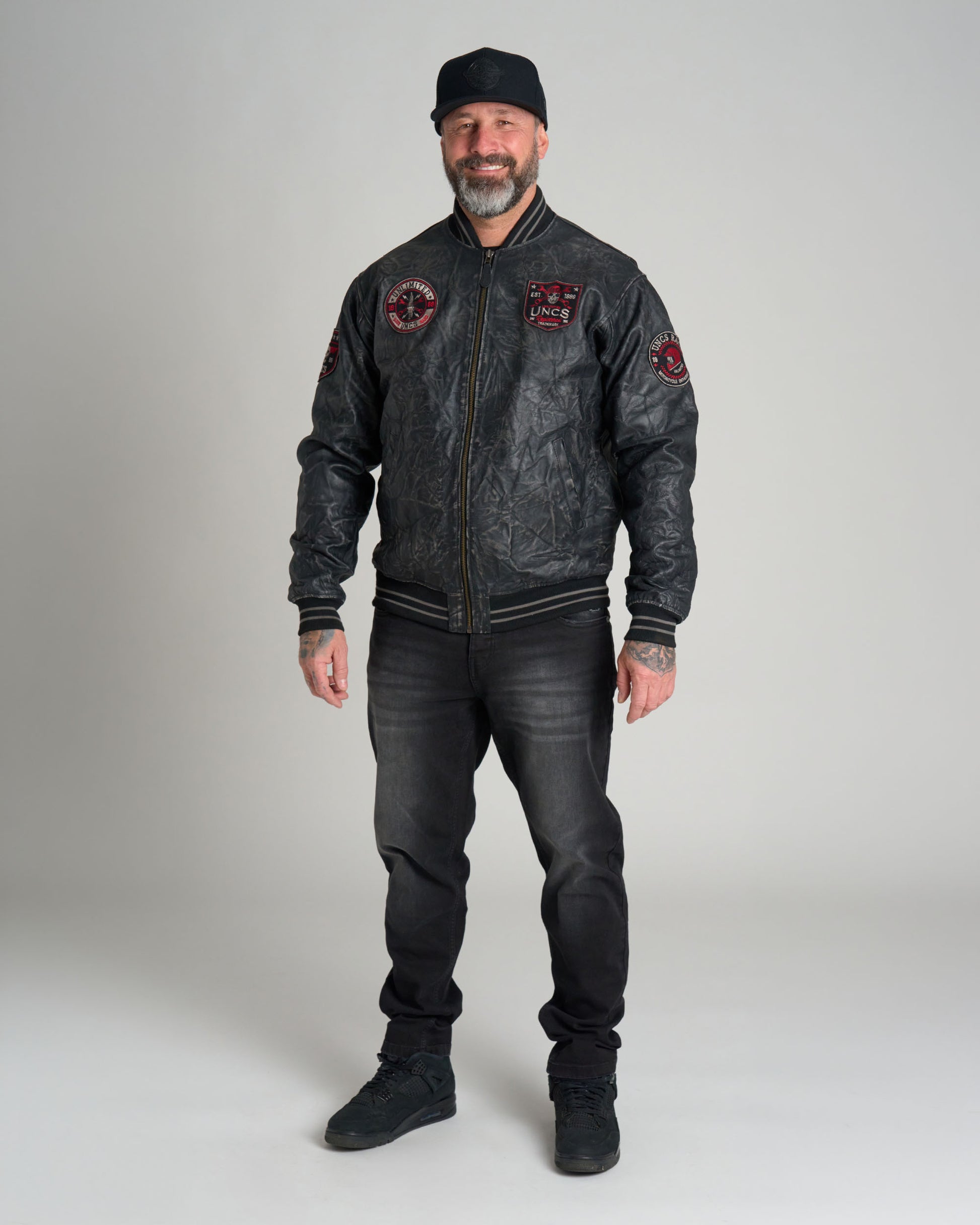 Pánska kožená bunda BIKER II BLACK