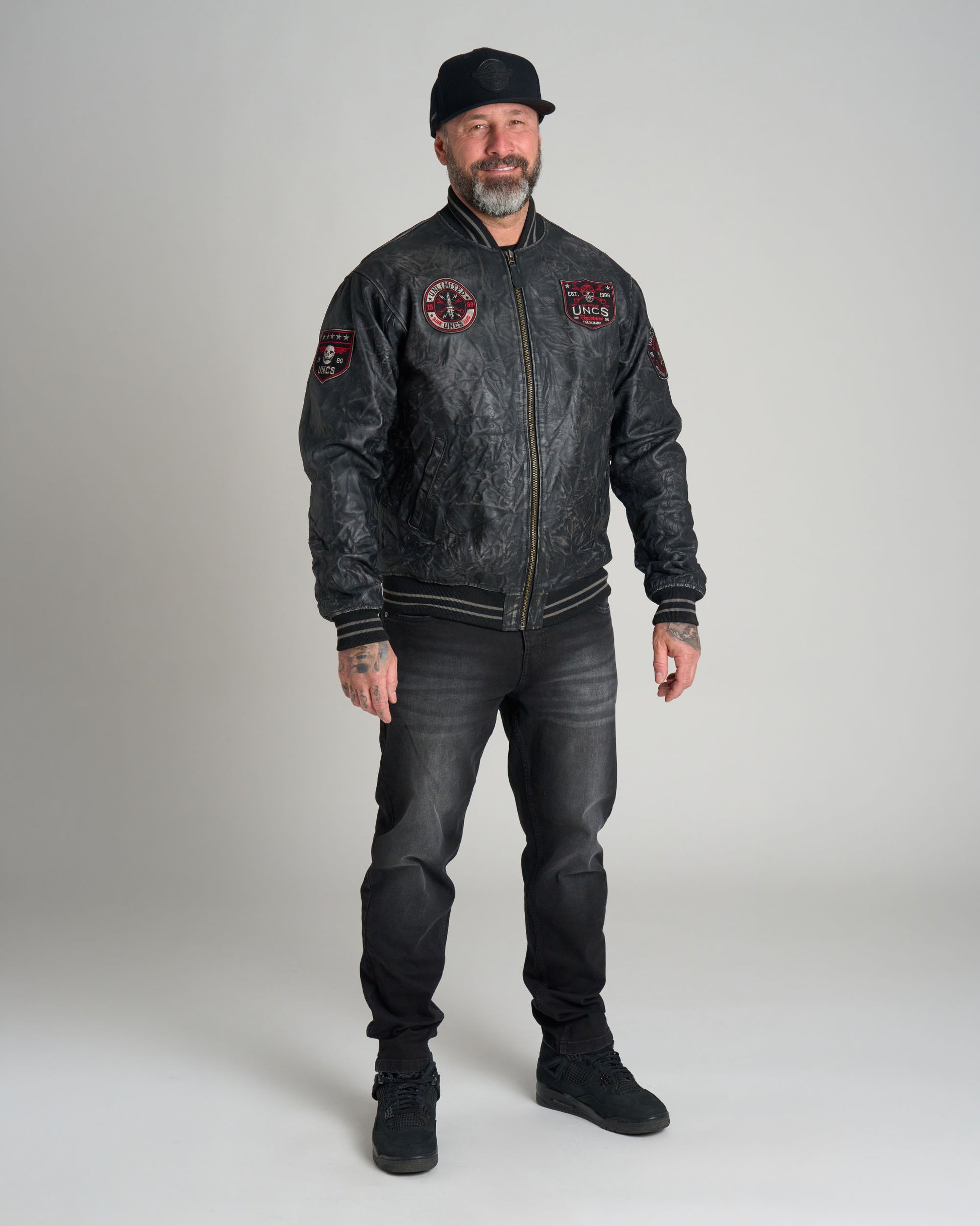 Pánska kožená bunda BIKER II BLACK