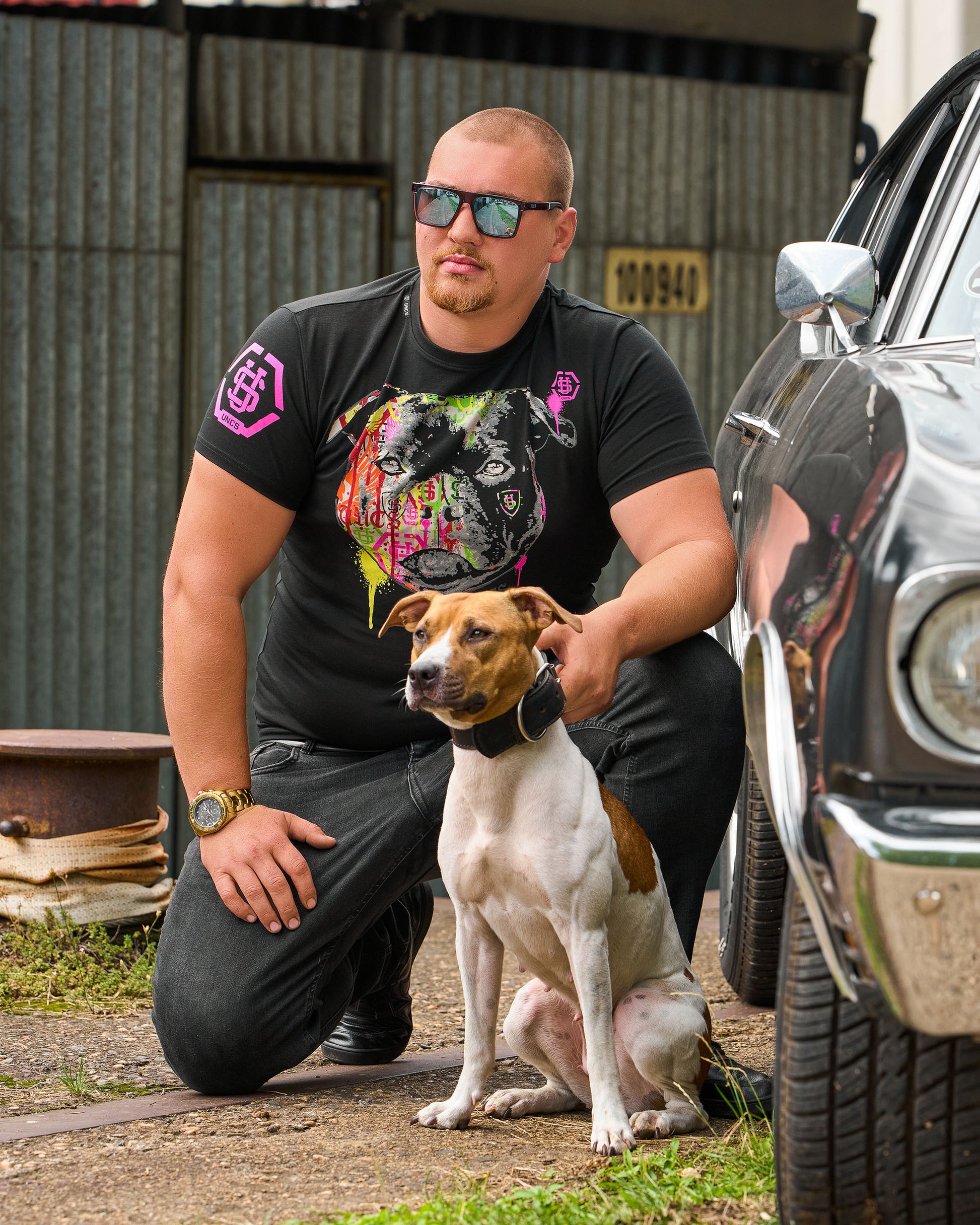 Pánske tričko STAFFBULL III (Elastan) BLACK