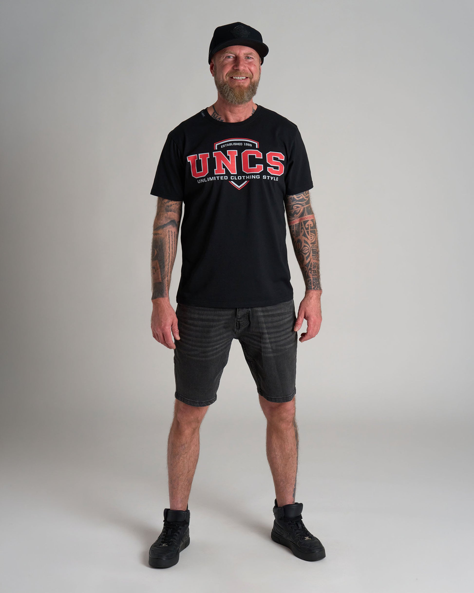 Pánske tričko UNCS TEAM BLACK/RED