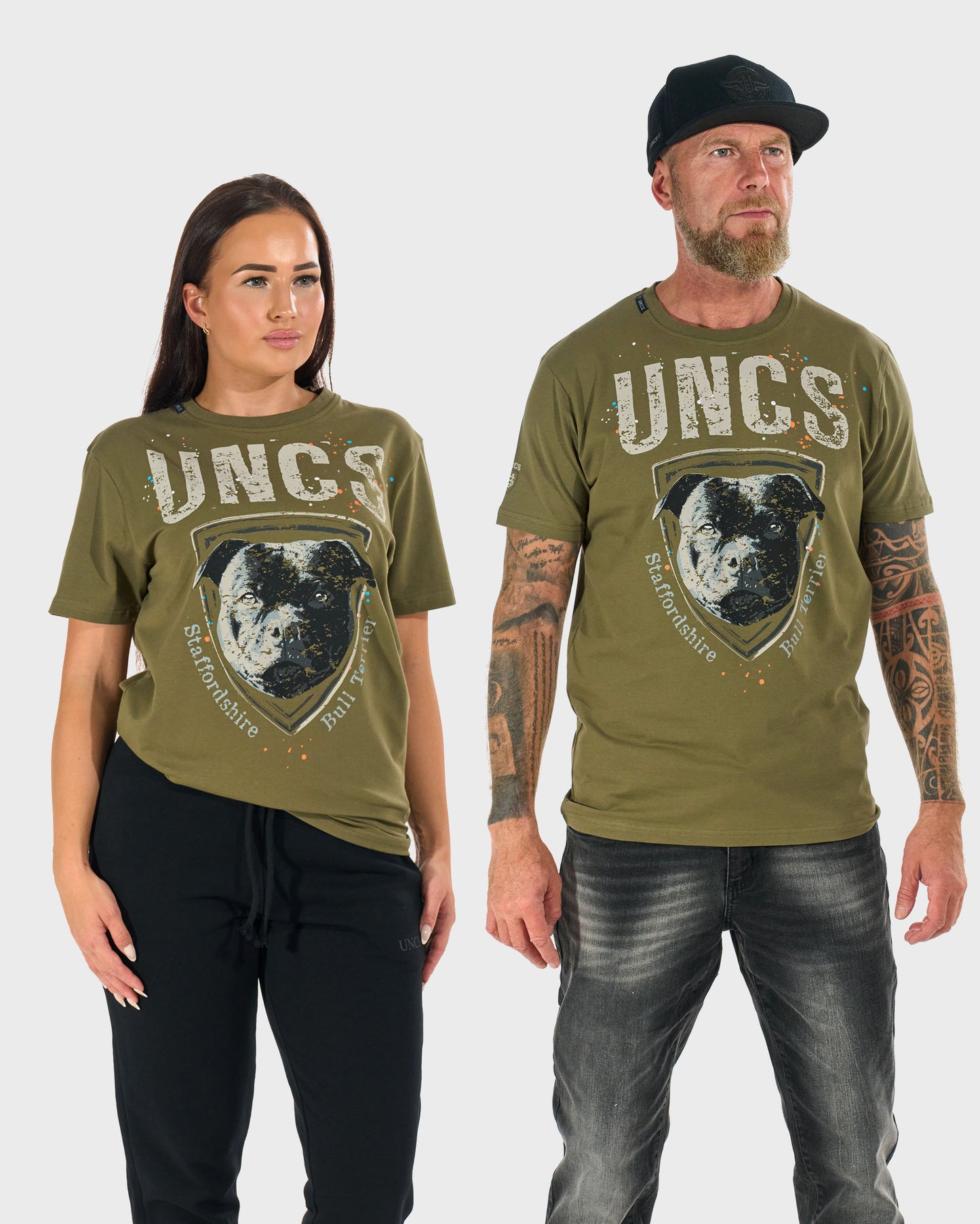 Unisex tričko STAFFORDSHIRE BULL KHAKI