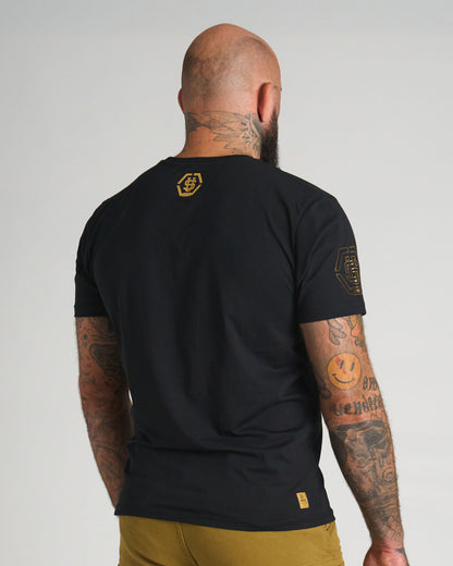 Pánske tričko UNLIMITED V BLACK/GOLD