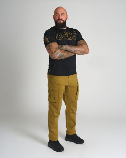 Pánske tričko UNLIMITED V BLACK/GOLD