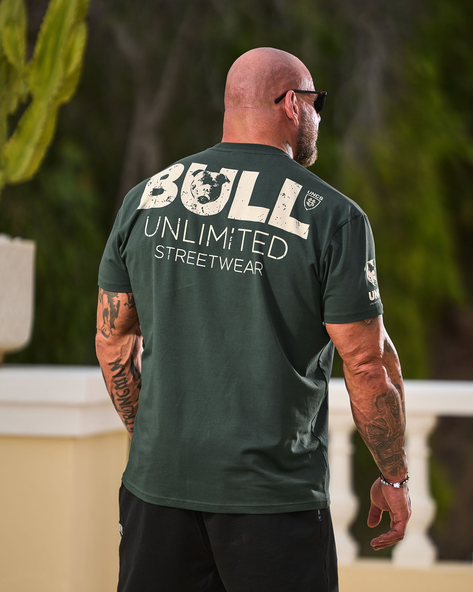 Pánske tričko BULL III KHAKI/WHITE