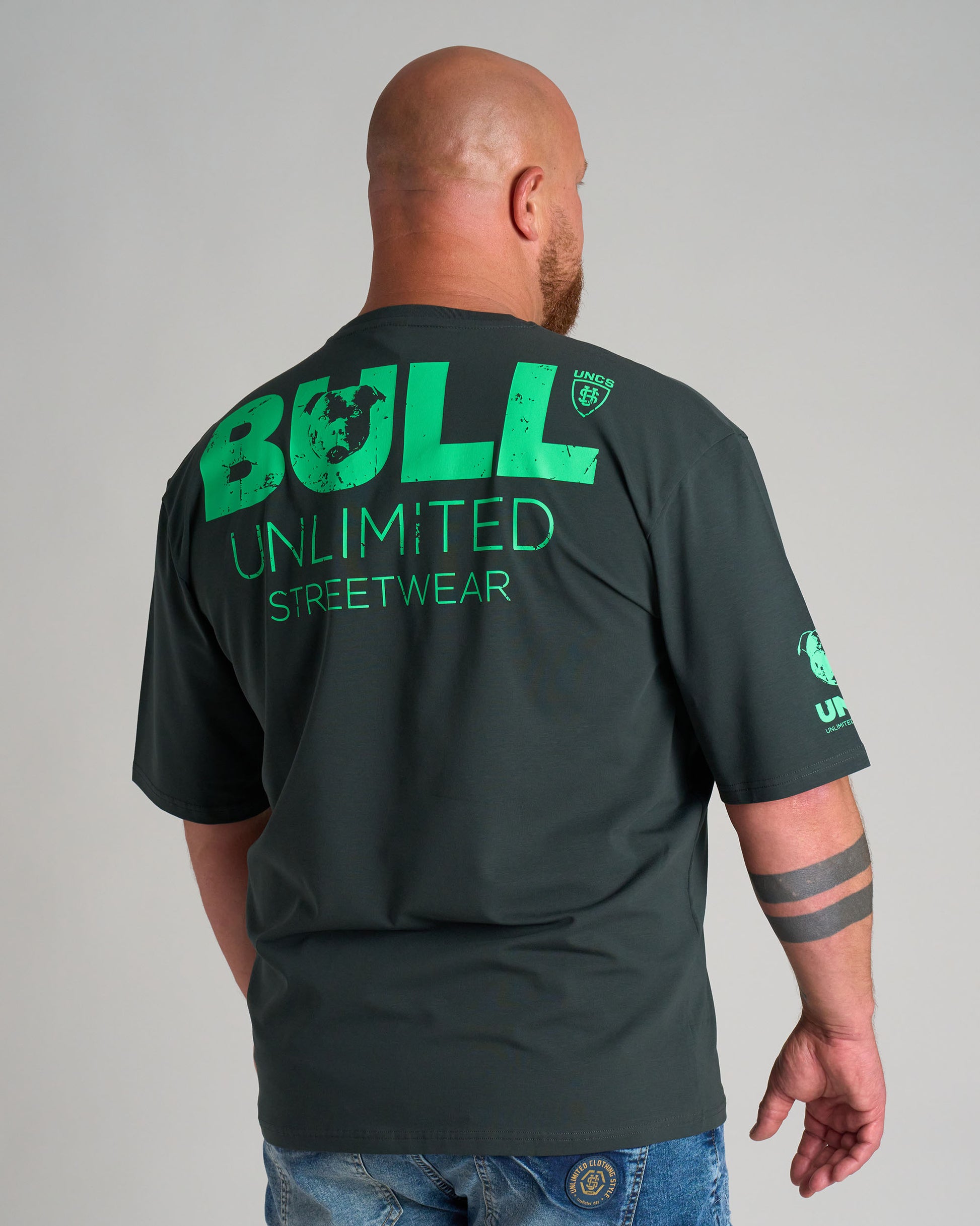 Pánske tričko BULL III KHAKI/GREEN