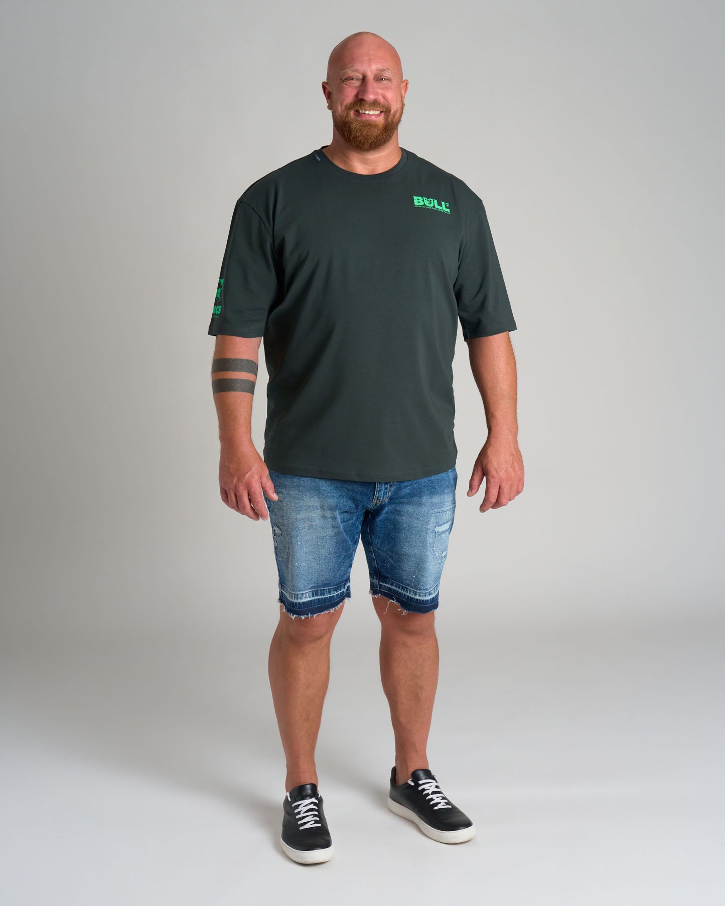 Pánske tričko BULL III KHAKI/GREEN