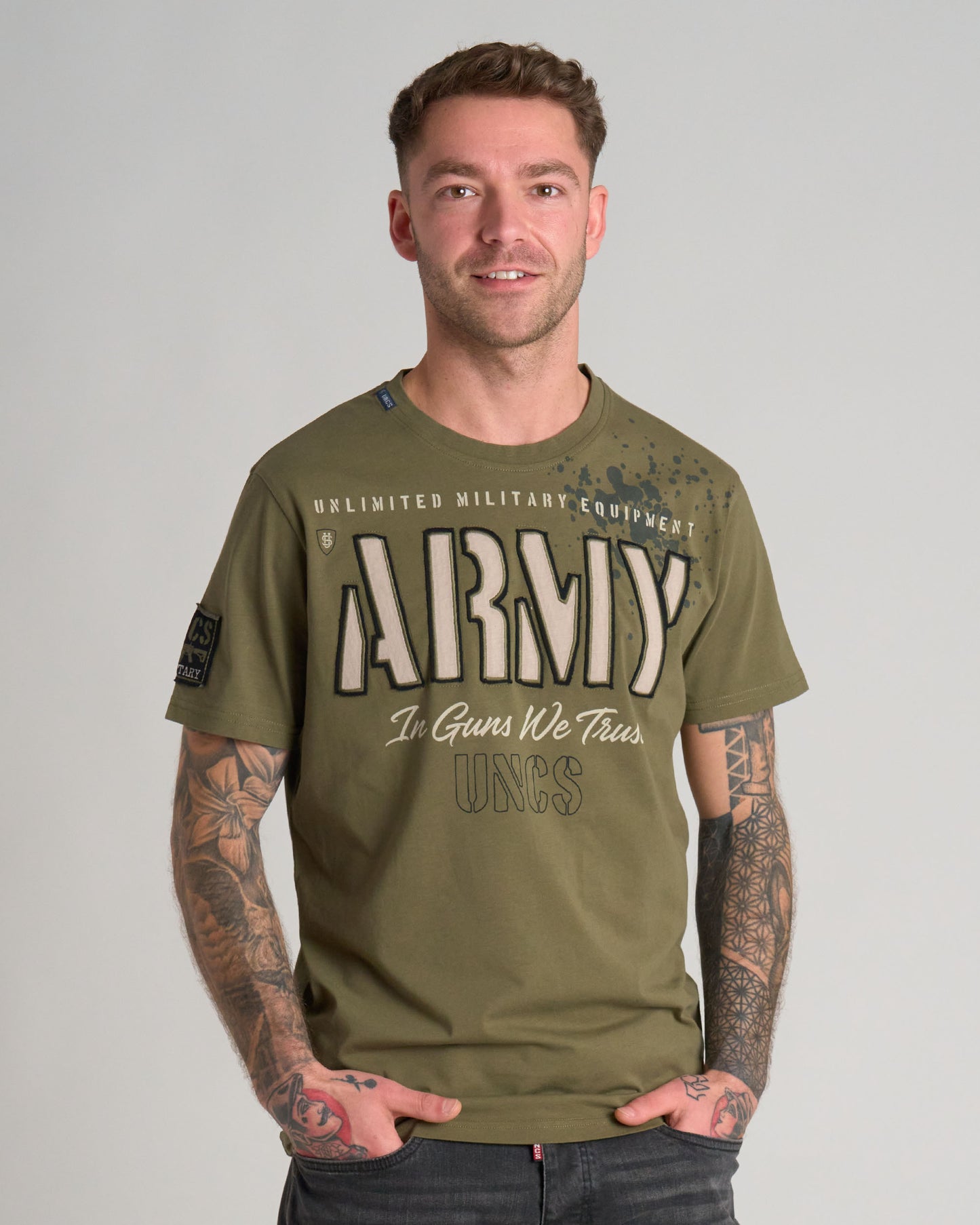 Pánske tričko GUNS II KHAKI