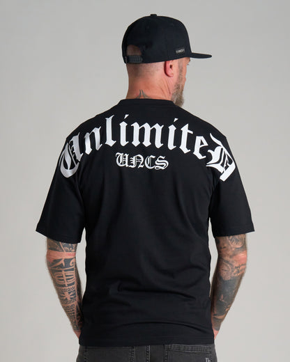 Pánske tričko UNLIMITED (OVERSIZE) BLACK/WHITE