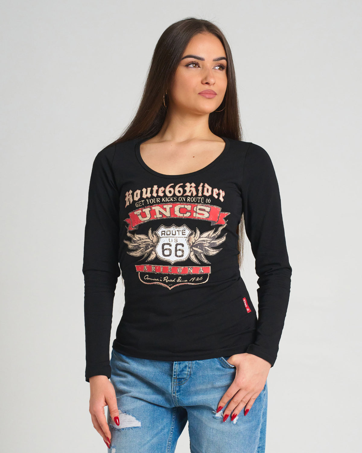 Dámske tričko ROUTE 66 LS BLACK