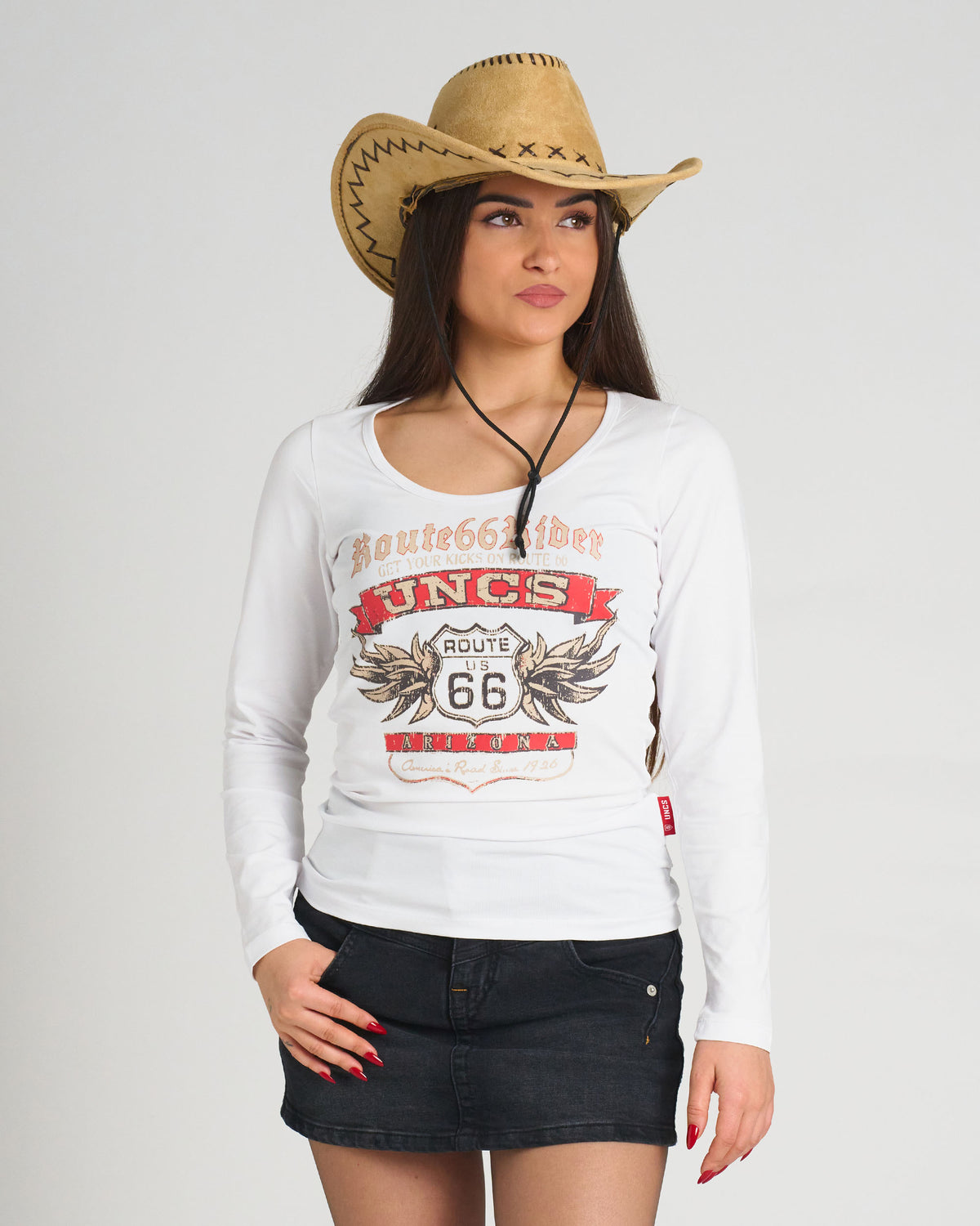 Dámske tričko ROUTE 66 LS WHITE