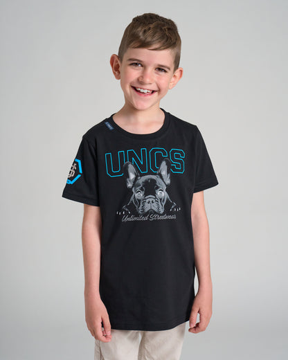 Detské tričko BULLDOG BLACK/BLUE