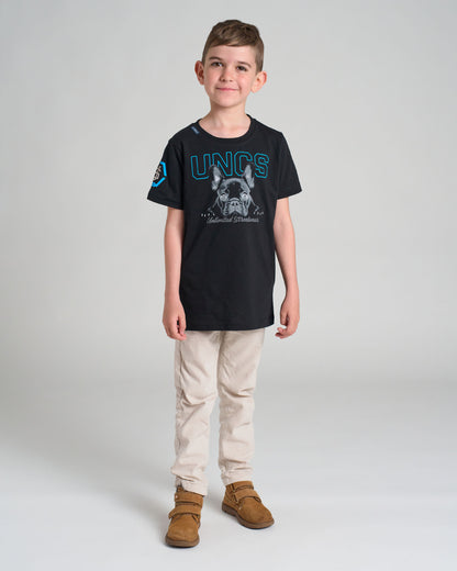 Detské tričko BULLDOG BLACK/BLUE