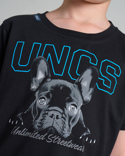 Detské tričko BULLDOG BLACK/BLUE